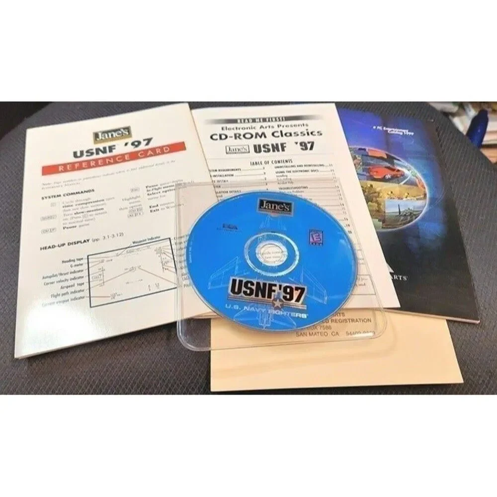 Air Games Lot of 2 Legacy PC CD: US Navy Fighters 1997, Airport Tycoon, Win95/98